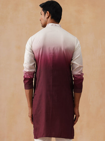 Silk Blend Embroidered Kurta