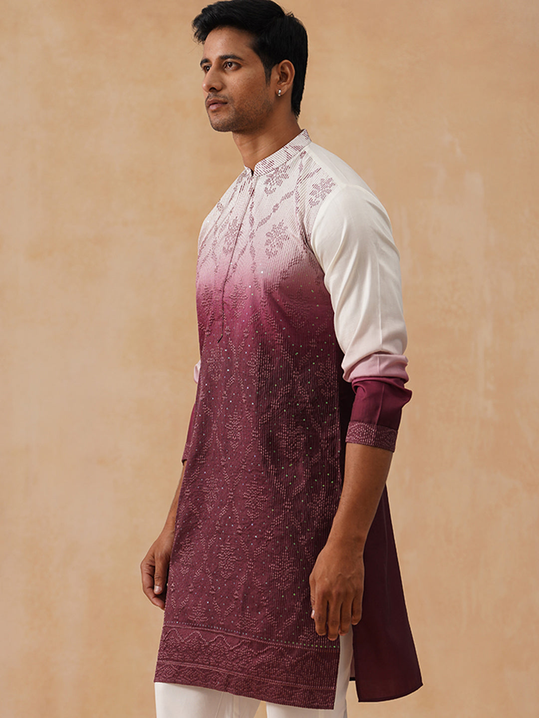 Silk Blend Embroidered Kurta