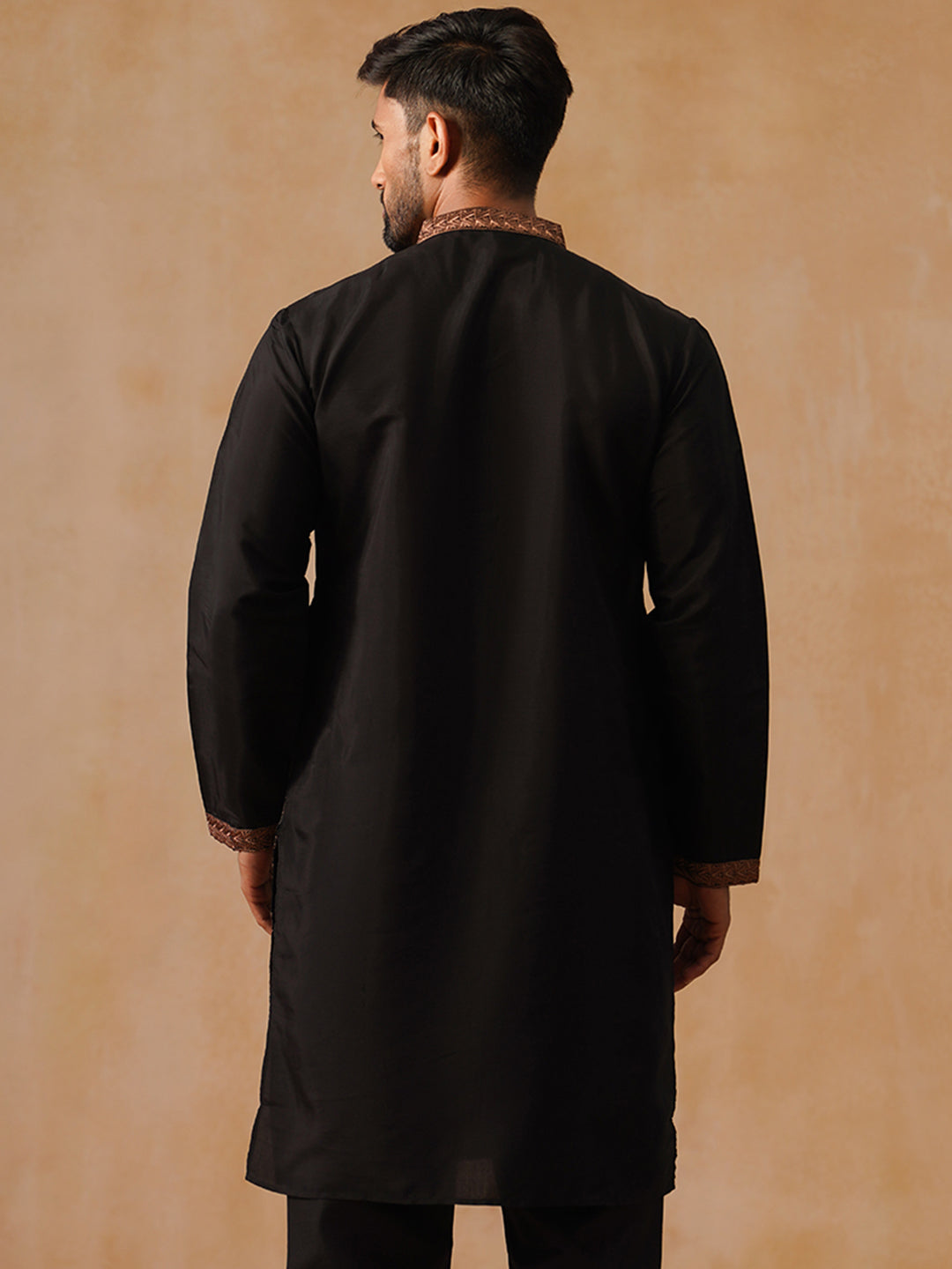 Silk Blend Embroidered Kurta
