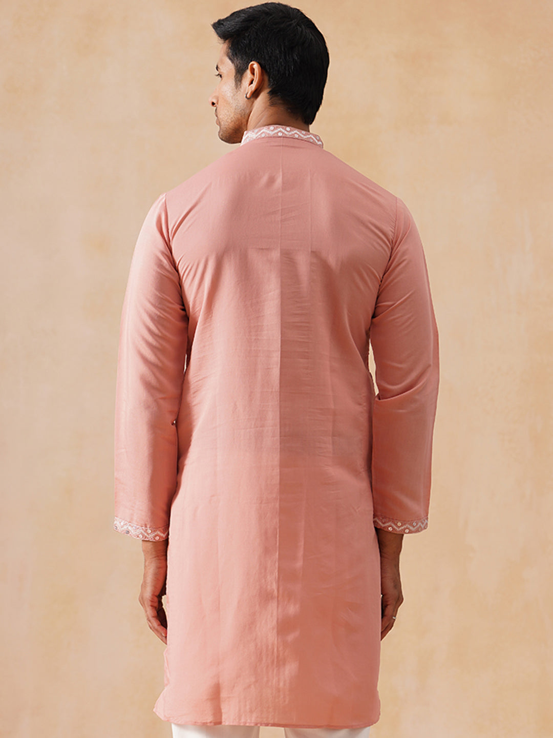 Silk Blend Embroidered Kurta