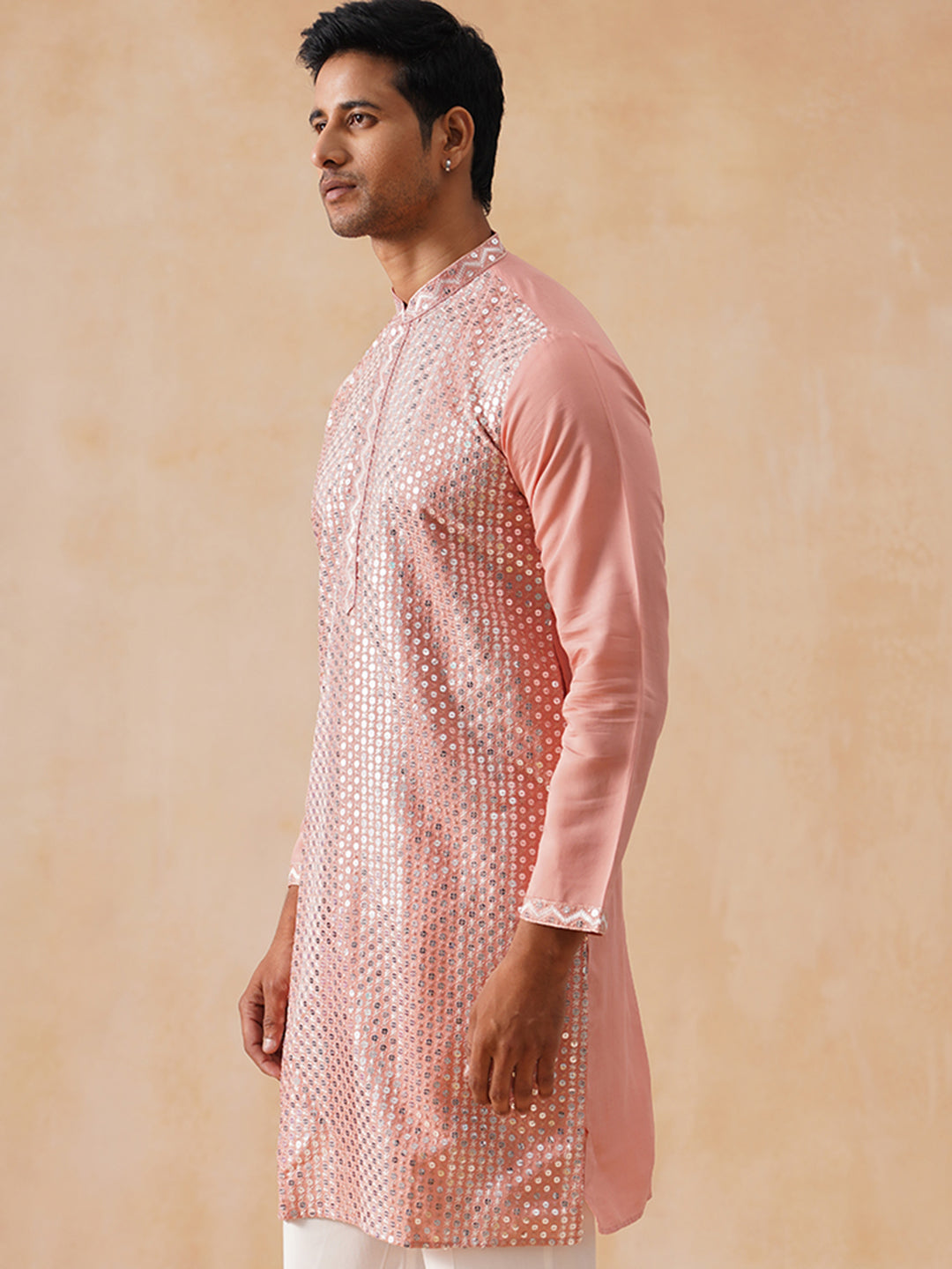 Silk Blend Embroidered Kurta