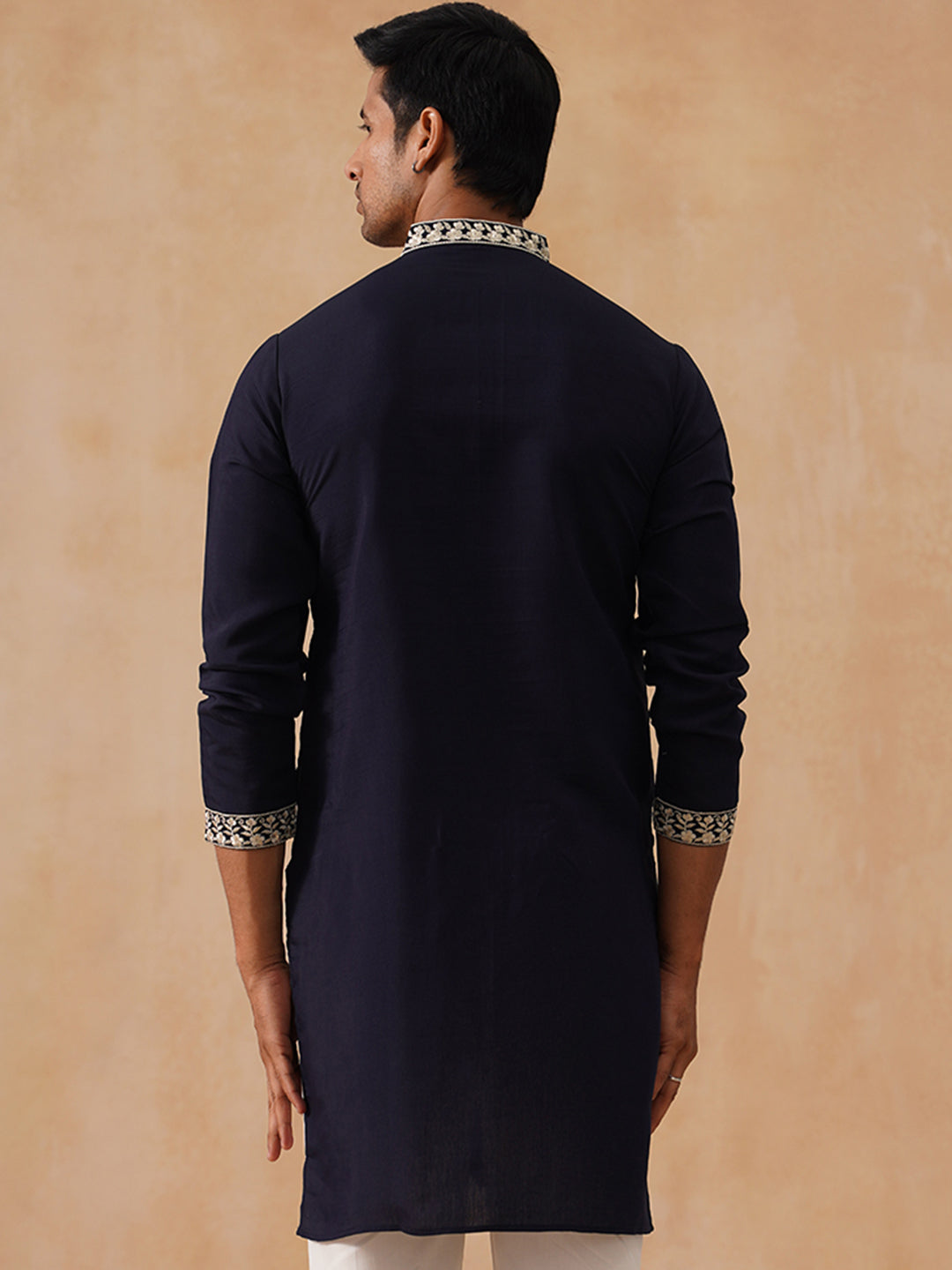 Silk Blend Embroidered Kurta