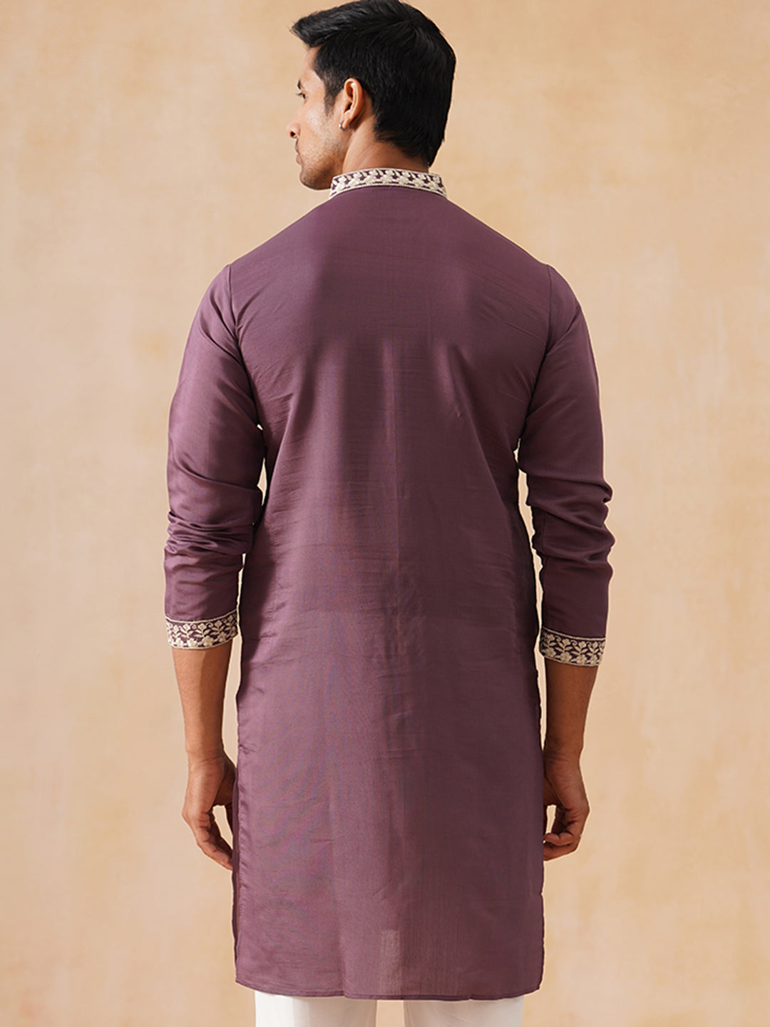 Silk Blend Embroidered Kurta