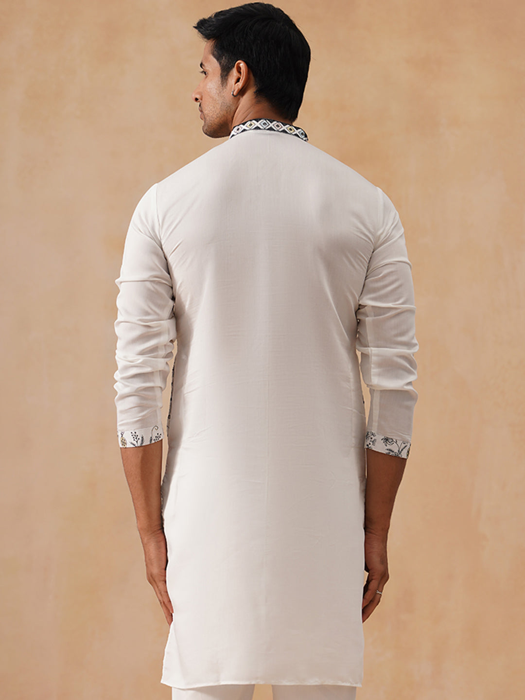 Silk Blend Embroidered Kurta