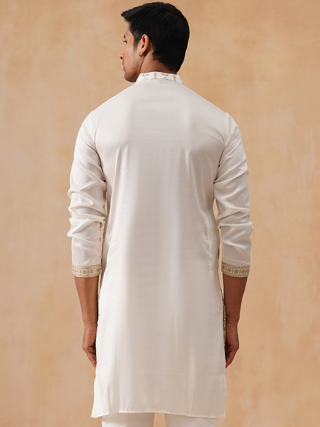 Silk Blend Embroidered Kurta