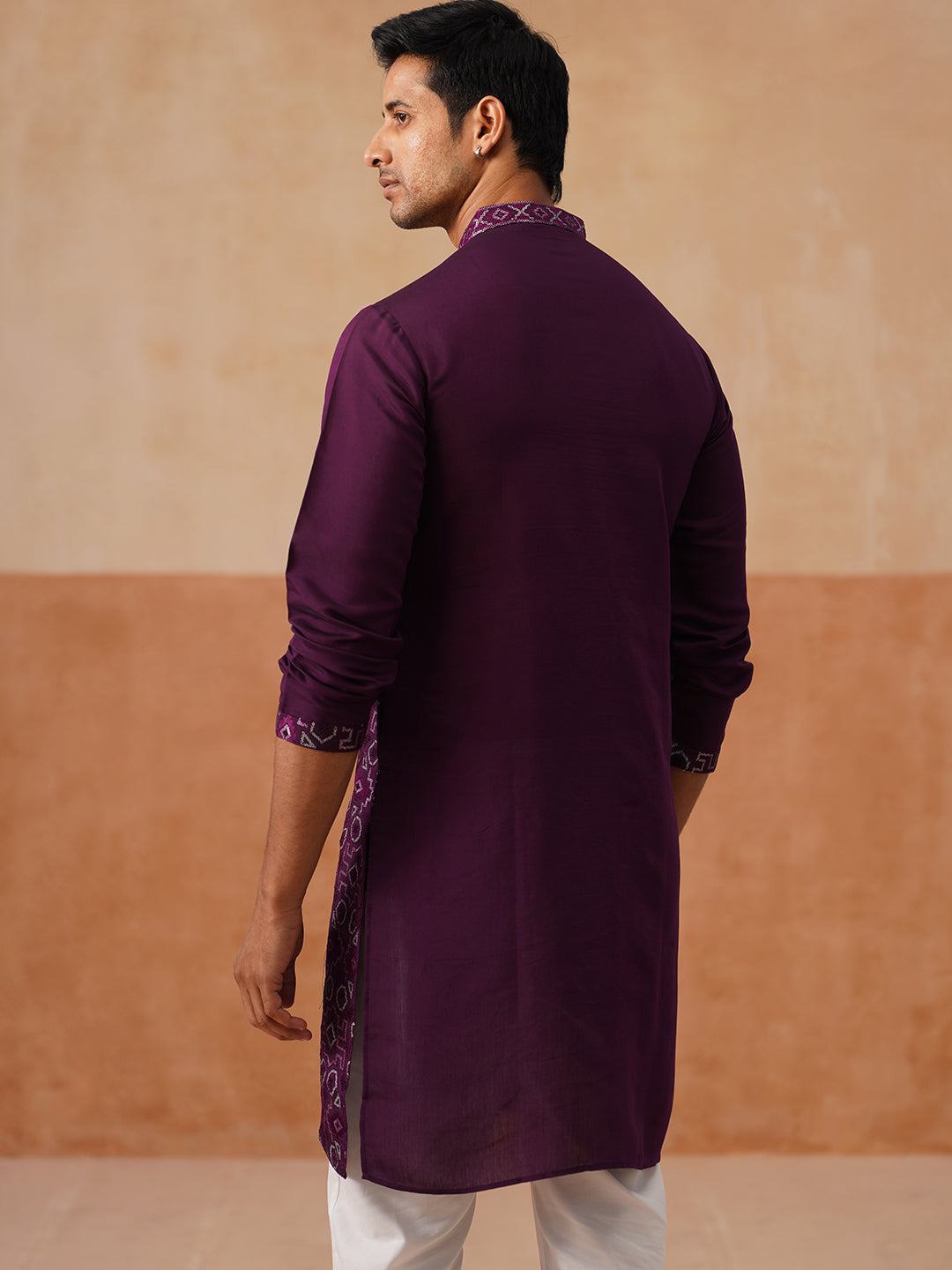 Silk Blend Embroidered Kurta