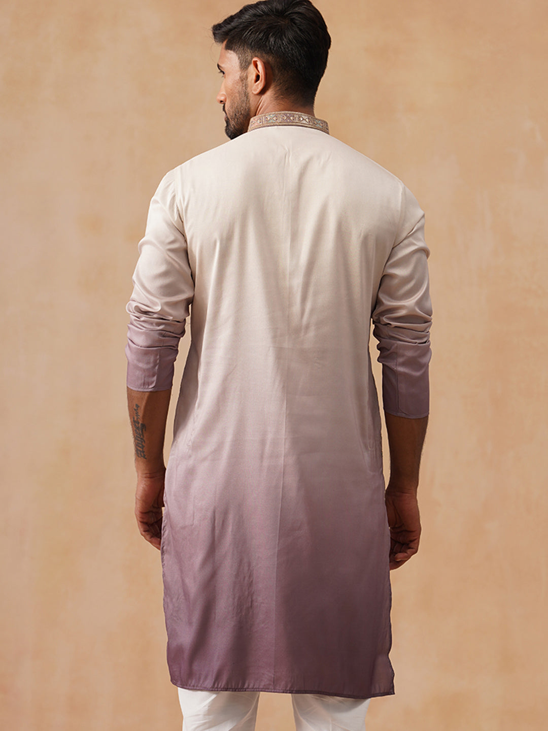 Silk Blend Embroidered Kurta