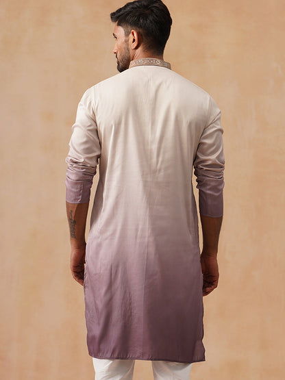 Silk Blend Embroidered Kurta