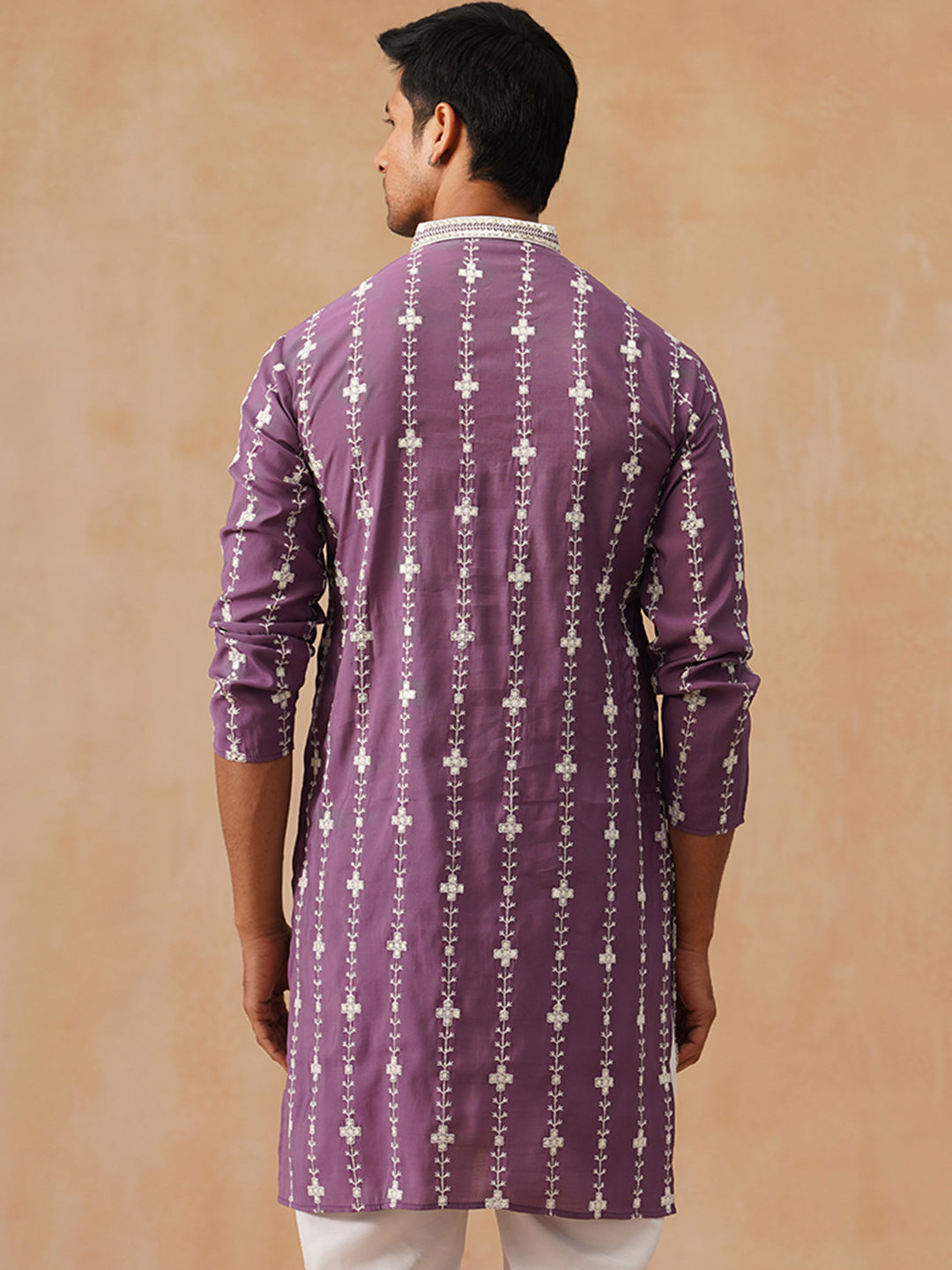 Silk Blend Embroidered Kurta