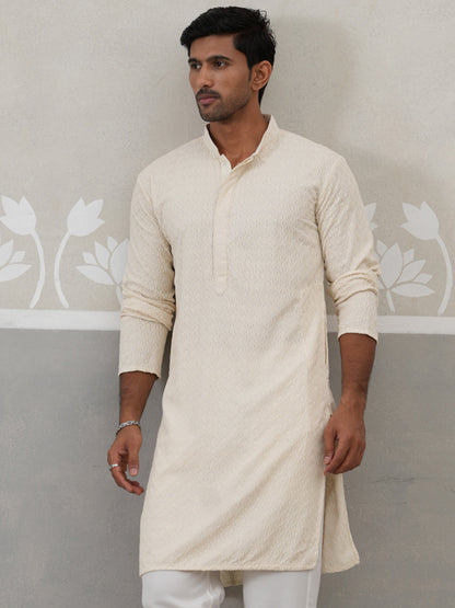 Men Embroidered Viscose Rayon Kurta