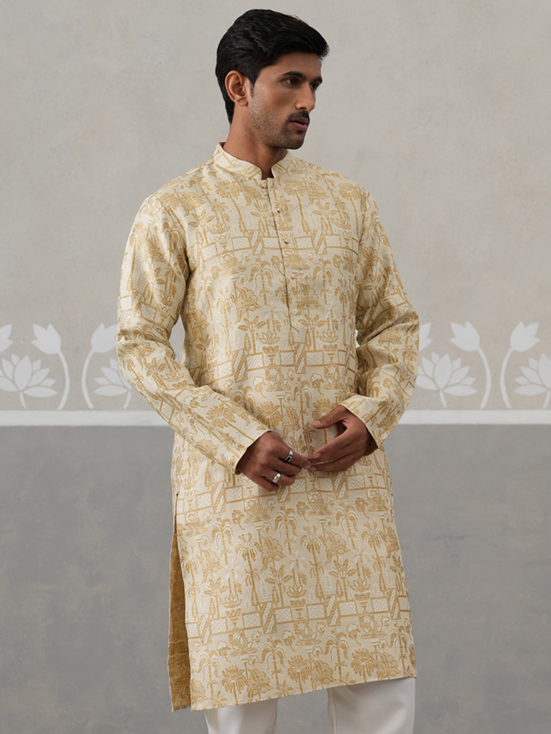 Designer Silk Blend Kurta For Men