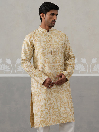 Designer Silk Blend Kurta For Men
