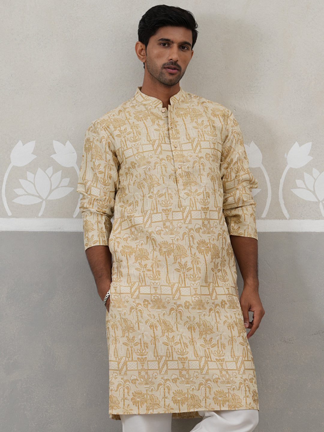 Designer Silk Blend Kurta For Men