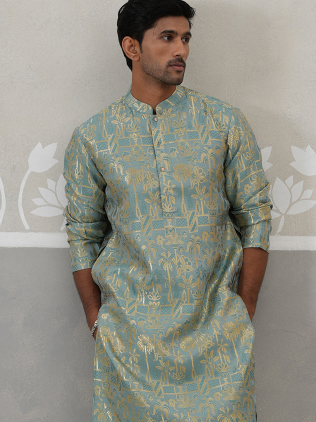 Designer Silk Blend Kurta For Men