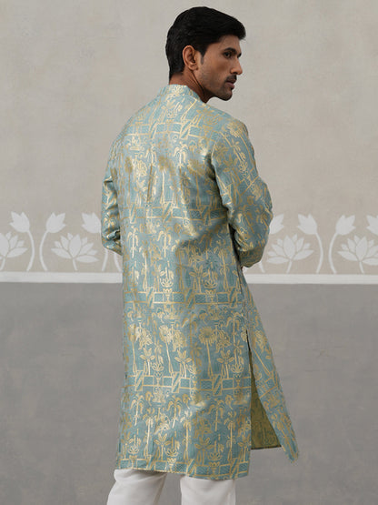 Designer Silk Blend Kurta For Men