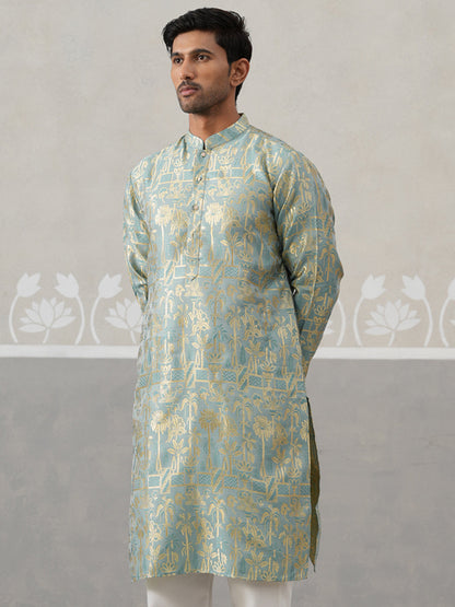 Designer Silk Blend Kurta For Men