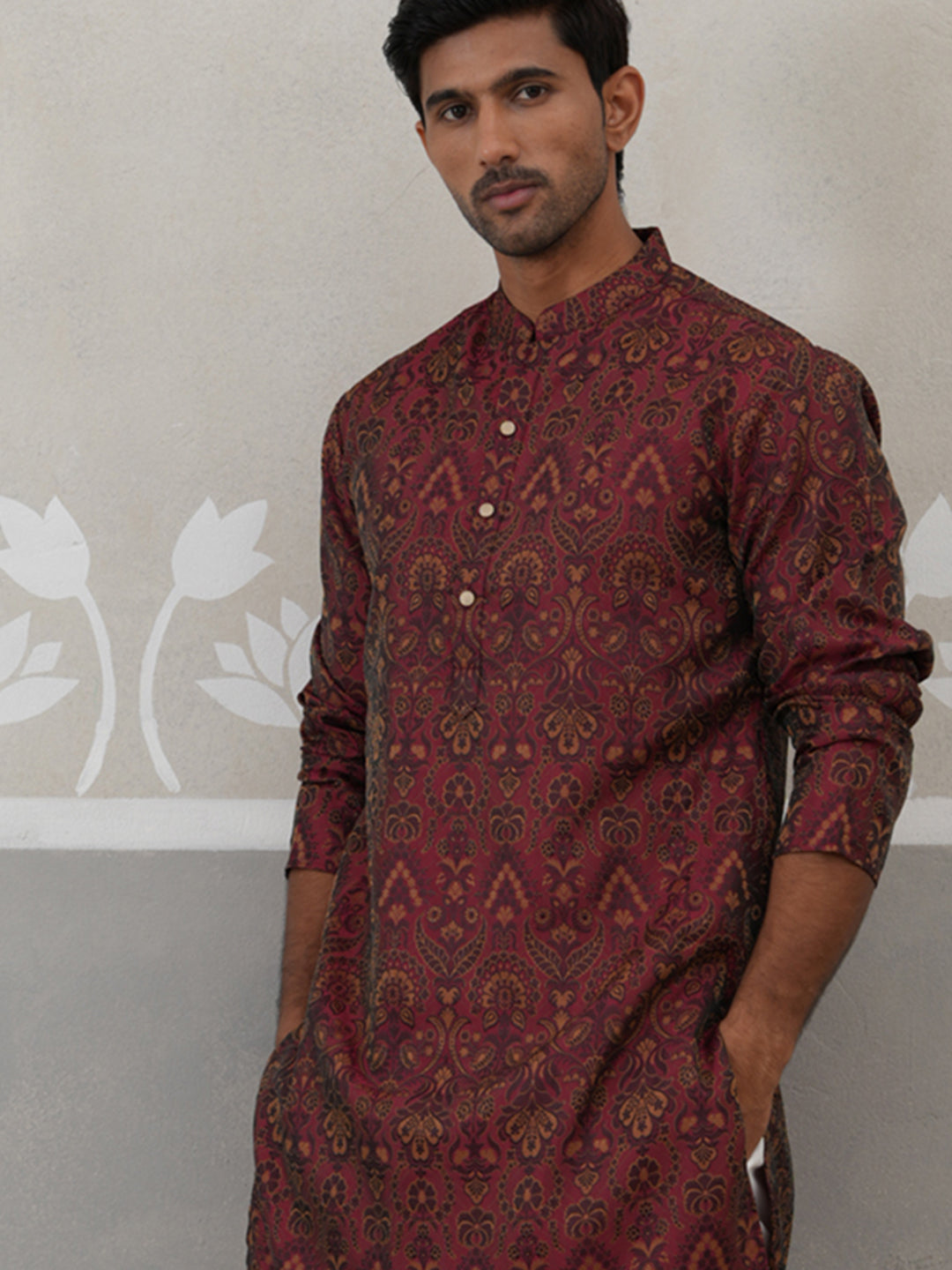 Silk Blend Designer Kurta For Men