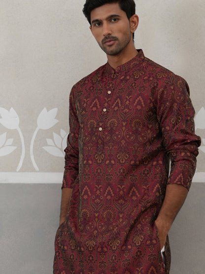 Silk Blend Designer Kurta For Men