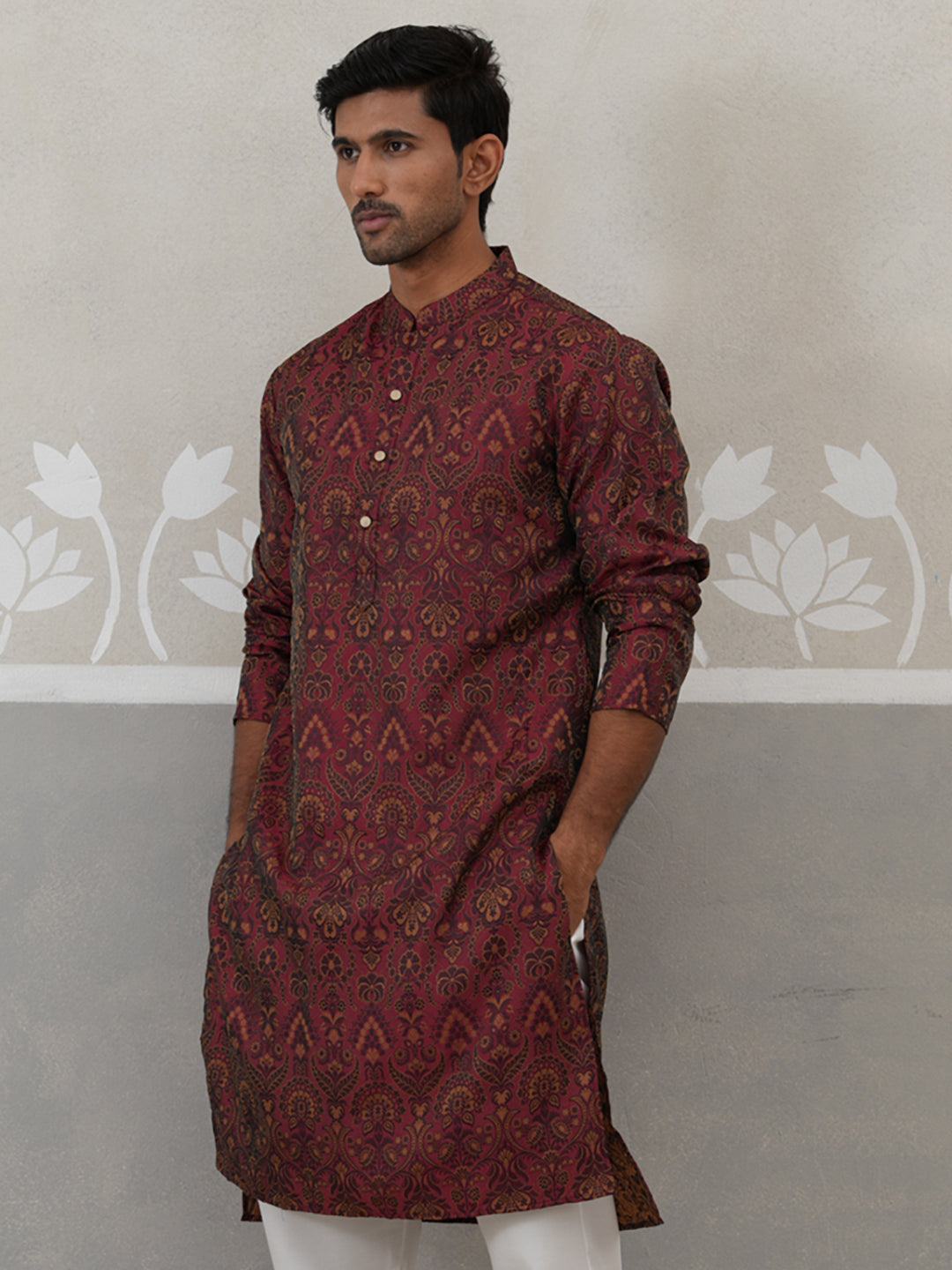Silk Blend Designer Kurta For Men
