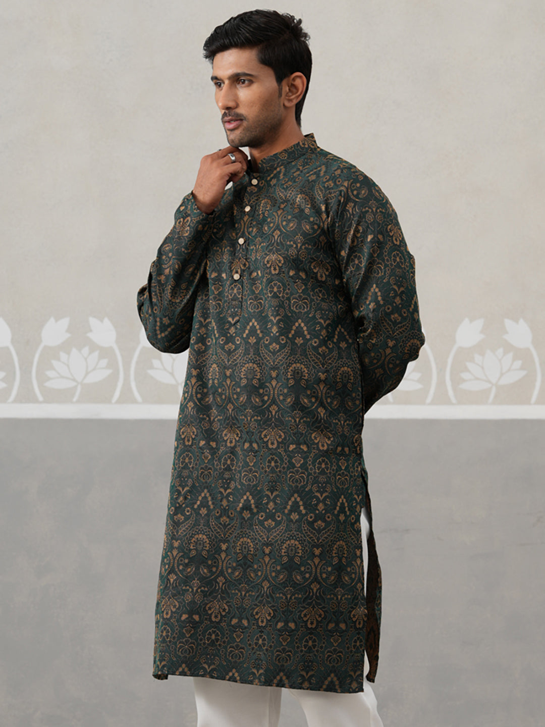 Silk Blend Designer Kurta For Men