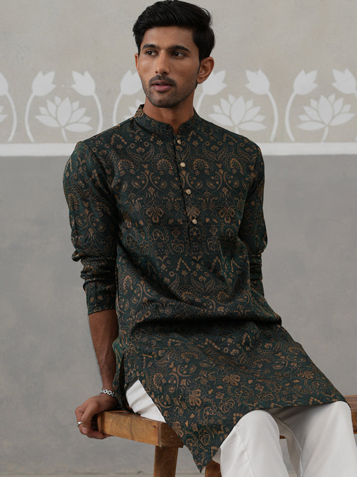 Silk Blend Designer Kurta For Men