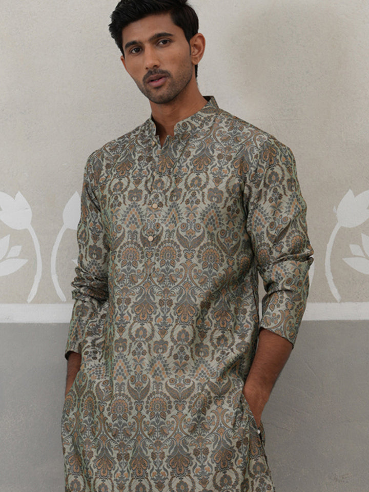 Silk Blend Designer Kurta For Men