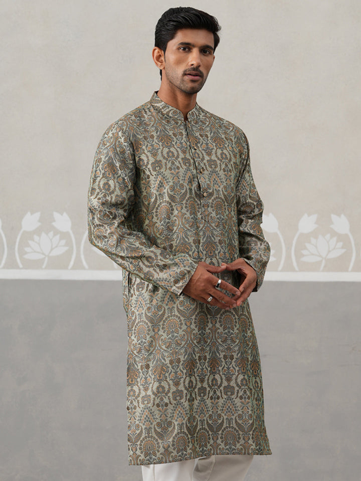 Silk Blend Designer Kurta For Men