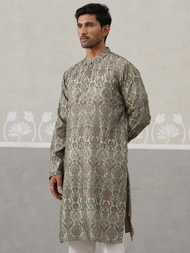Silk Blend Designer Kurta For Men