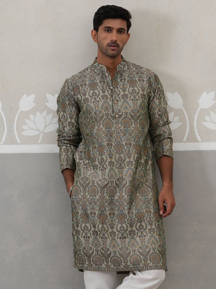 Silk Blend Designer Kurta For Men