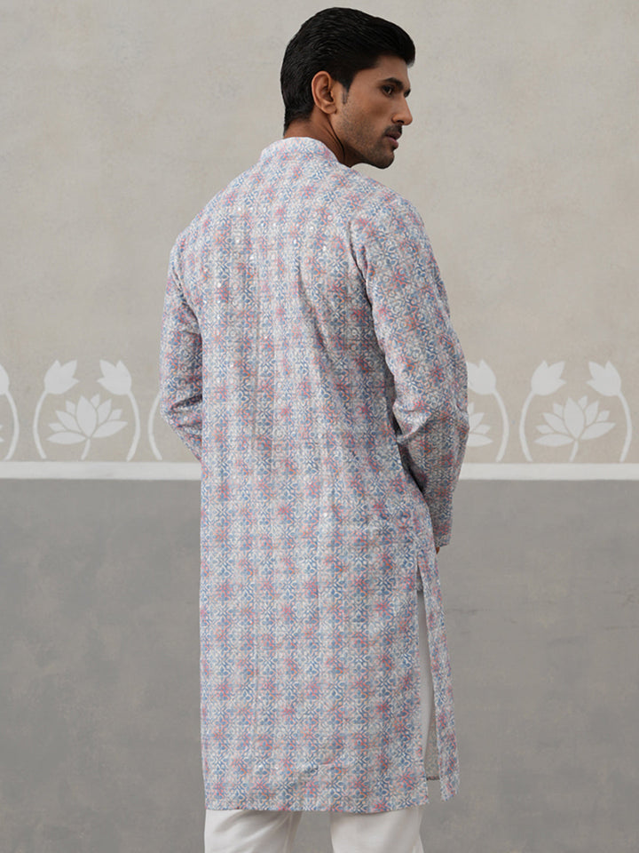 Printed And Embroidered Kurta.