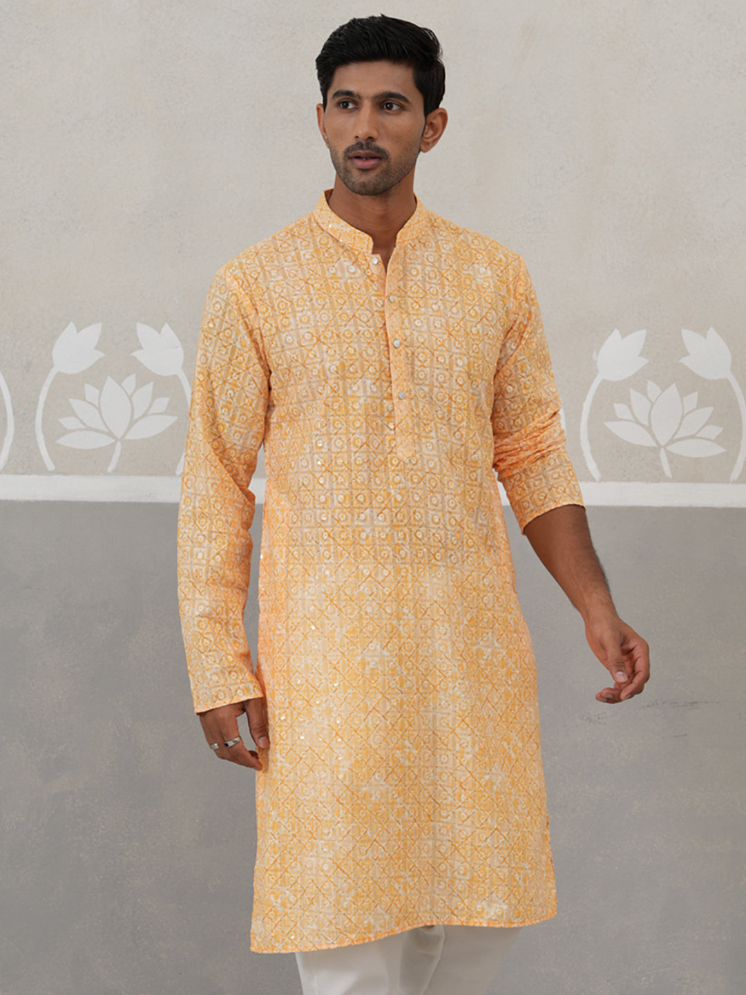 Printed And Embroidered Kurta.