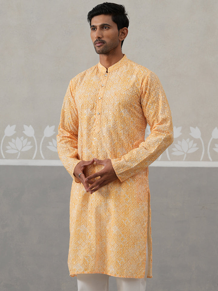 Printed And Embroidered Kurta.