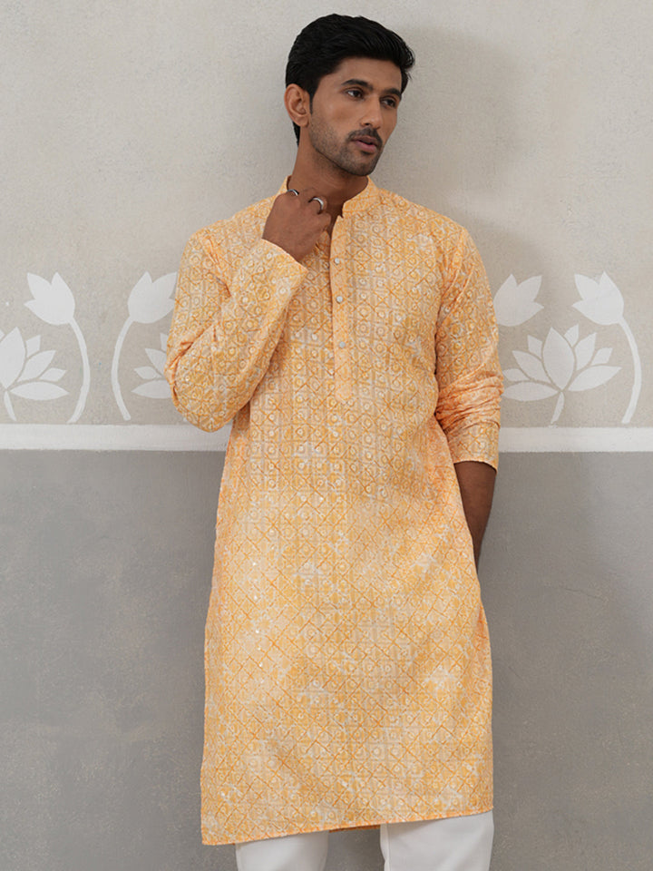 Printed And Embroidered Kurta.