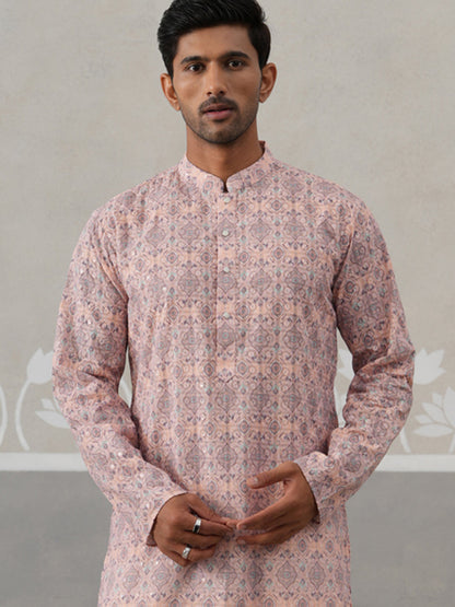 Printed And Embroidered Kurta.