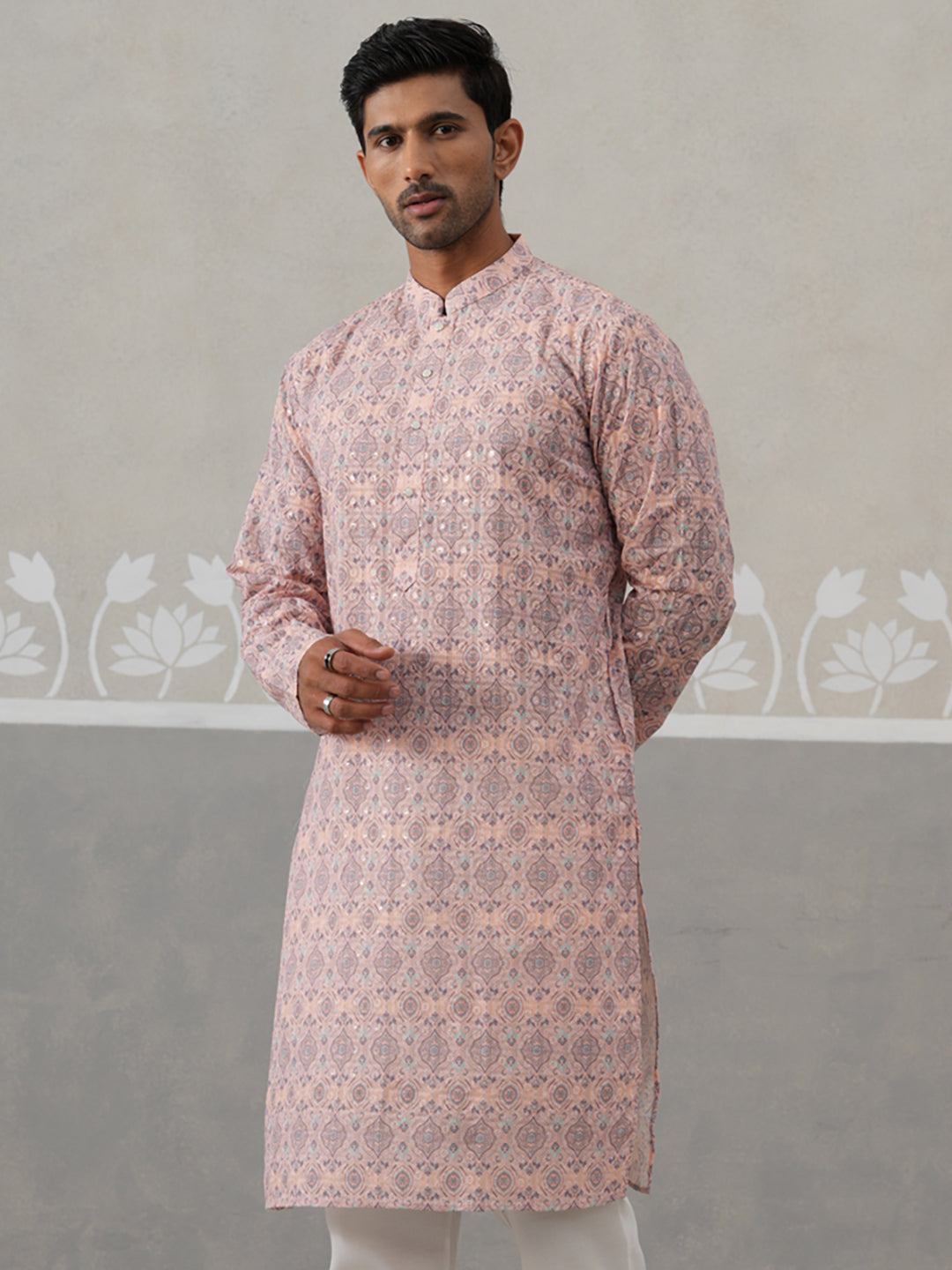 Printed And Embroidered Kurta.