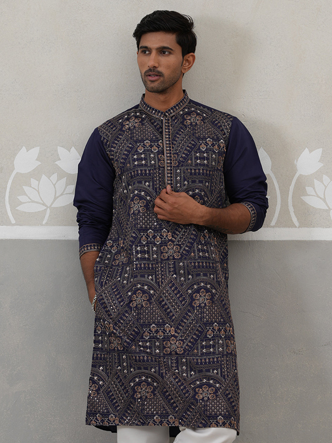 Traditional Embroidered Kurta For Men