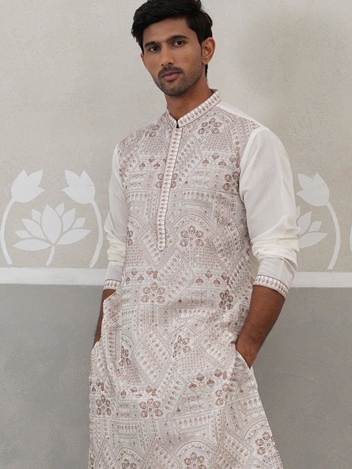 Traditional Embroidered Kurta For Men