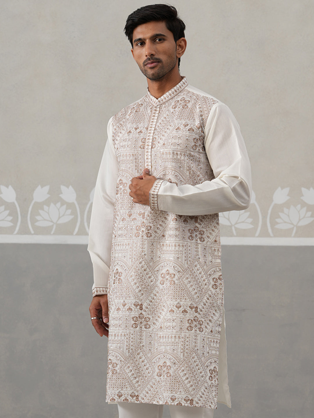 Traditional Embroidered Kurta For Men