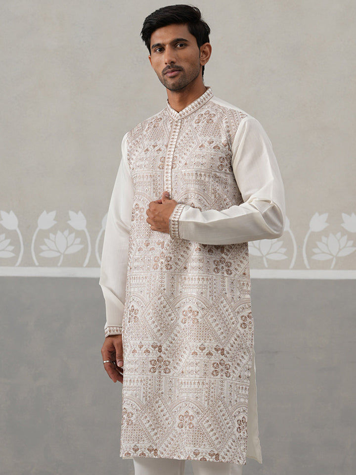 Traditional Embroidered Kurta For Men