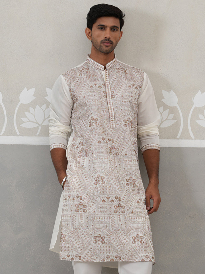 Traditional Embroidered Kurta For Men