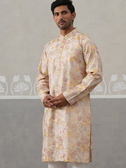 Floral Embroidered And Sequins Kurta