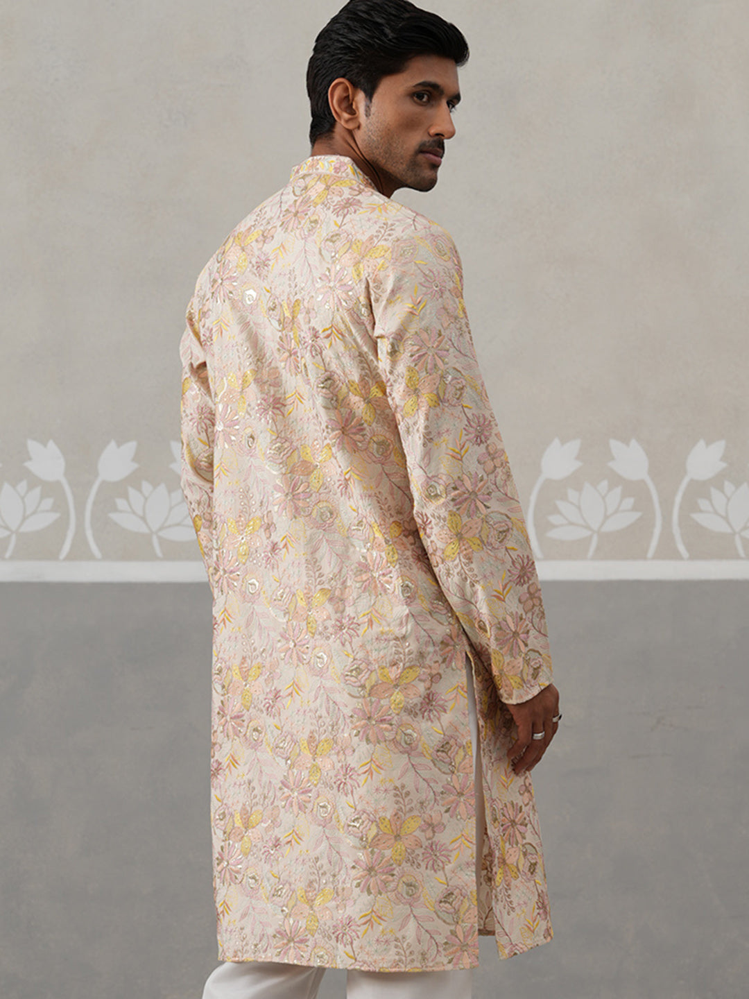 Floral Embroidered And Sequins Kurta