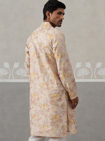 Floral Embroidered And Sequins Kurta