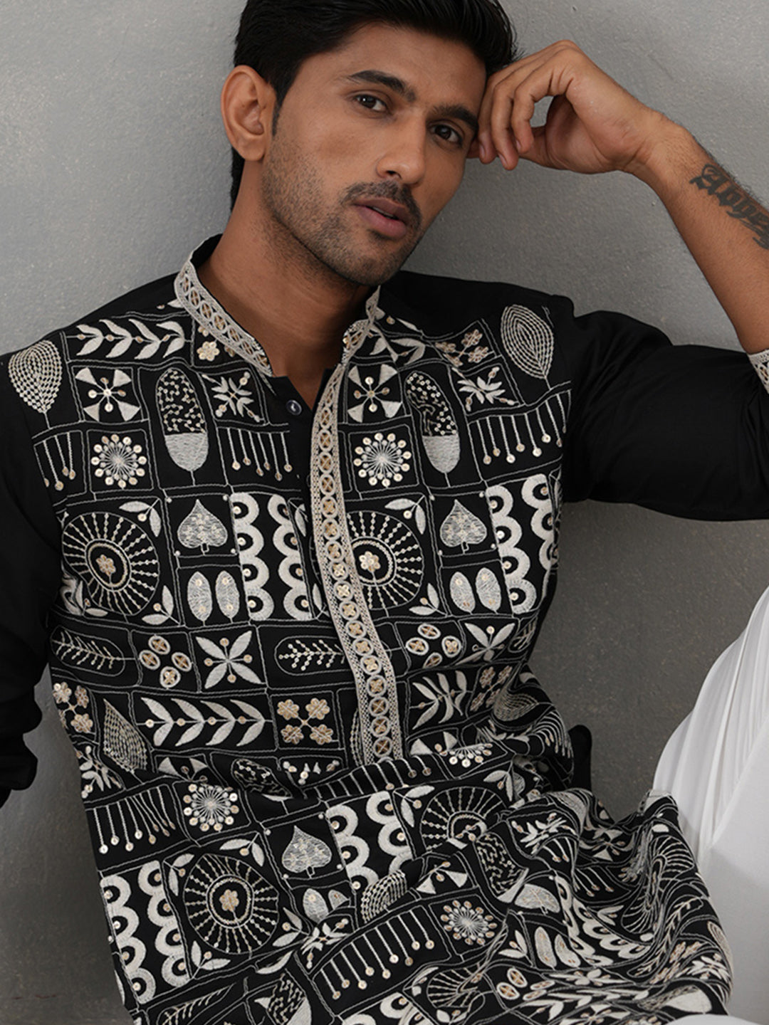 Silk Blend Embroidered Kurtas.