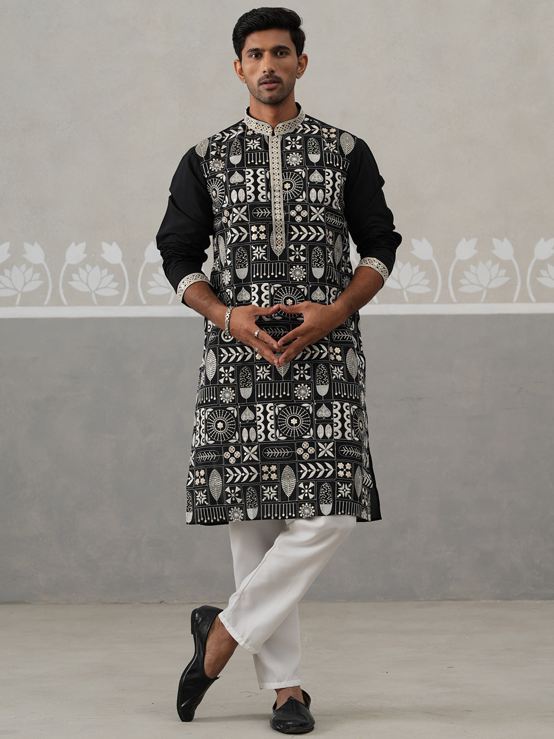 Silk Blend Embroidered Kurtas.