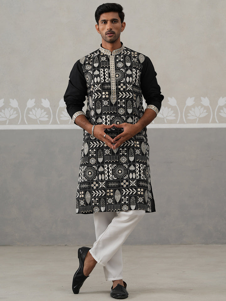 Silk Blend Embroidered Kurtas.