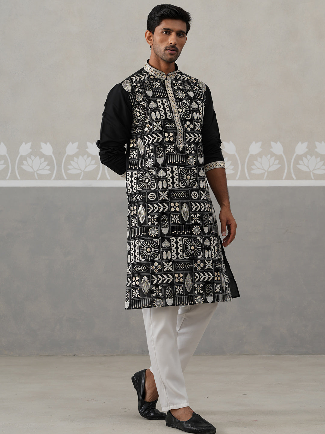 Silk Blend Embroidered Kurtas.