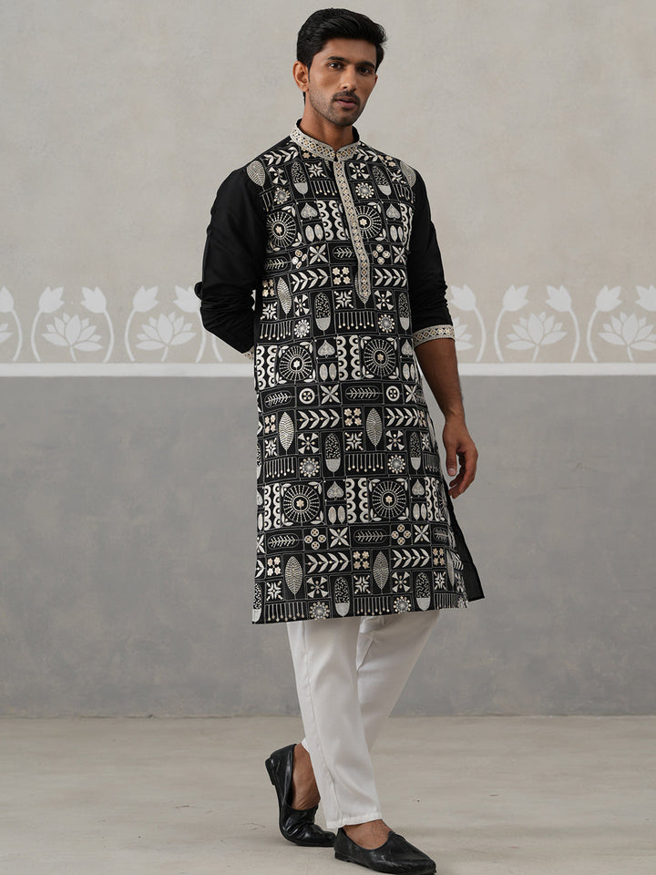 Silk Blend Embroidered Kurtas.