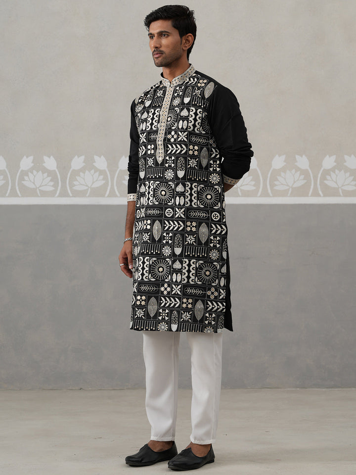 Silk Blend Embroidered Kurtas.