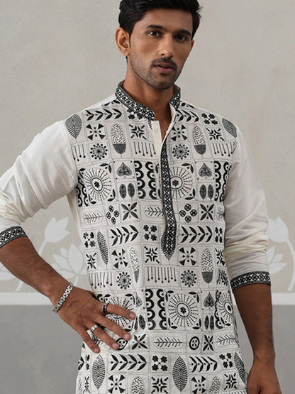 Silk Blend Embroidered Kurtas.